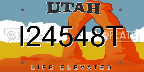 I24548T Utah License Plate