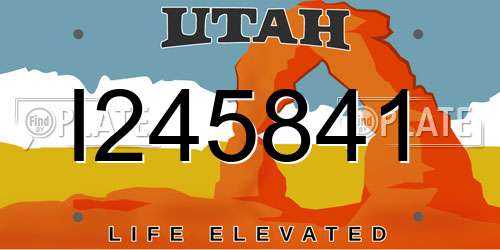 I245841 Utah License Plate