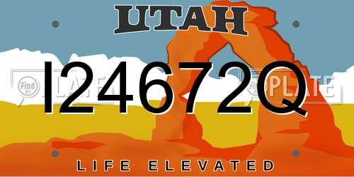I24672Q Utah License Plate