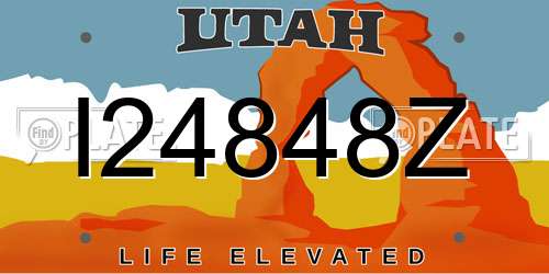 I24848Z Utah License Plate