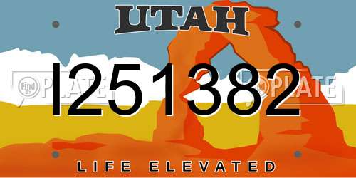 I251382 Utah License Plate