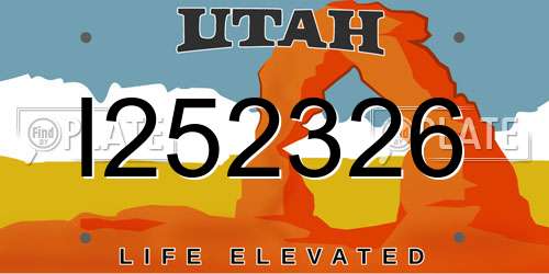 I252326 Utah License Plate