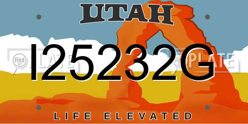 I25232G Utah License Plate