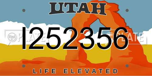 I252356 Utah License Plate