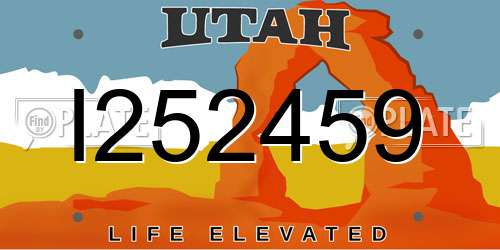 I252459 Utah License Plate