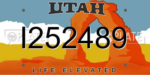 I252489 Utah License Plate