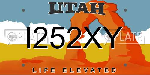 I252XY Utah License Plate