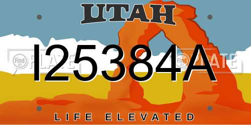 I25384A Utah License Plate