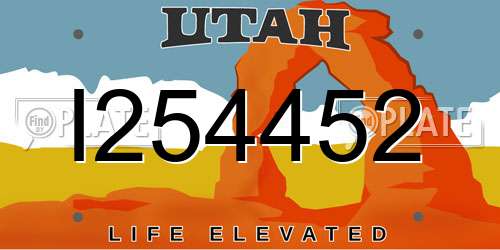 I254452 Utah License Plate