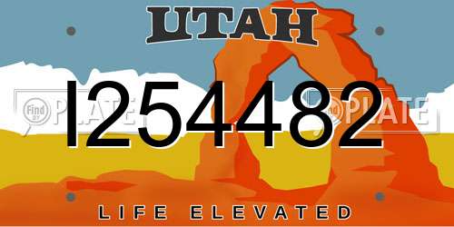 I254482 Utah License Plate