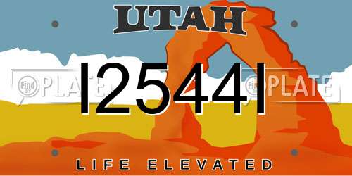 I2544I Utah License Plate