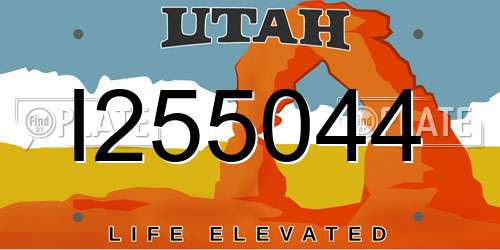 I255044 Utah License Plate