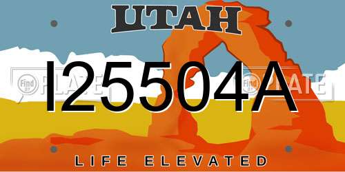 I25504A Utah License Plate