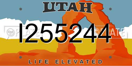 I255244 Utah License Plate