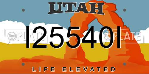 I25540I Utah License Plate
