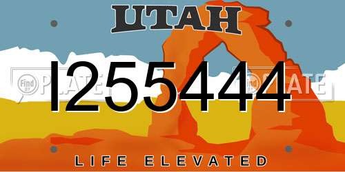 I255444 Utah License Plate