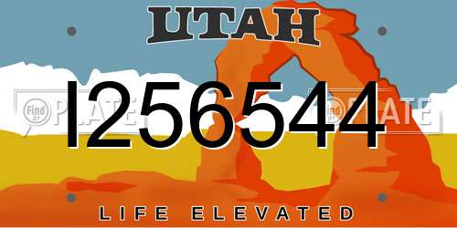 I256544 Utah License Plate