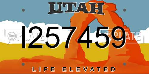 I257459 Utah License Plate