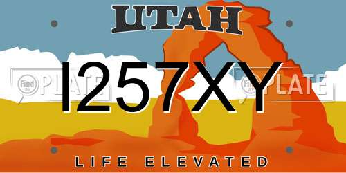 I257XY Utah License Plate