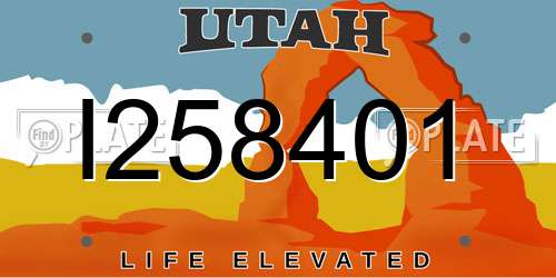 I258401 Utah License Plate