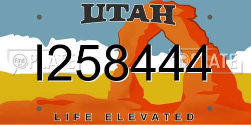 I258444 Utah License Plate