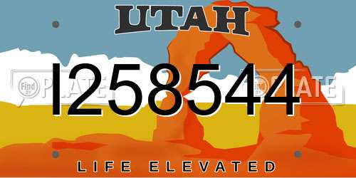 I258544 Utah License Plate