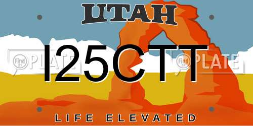 I25CTT Utah License Plate