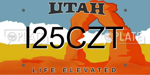 I25CZT Utah License Plate