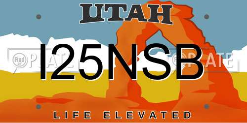 I25NSB Utah License Plate