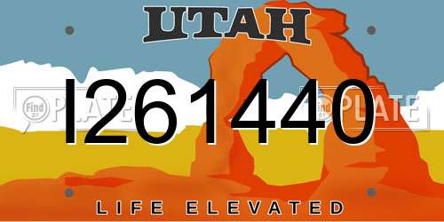 I261440 Utah License Plate