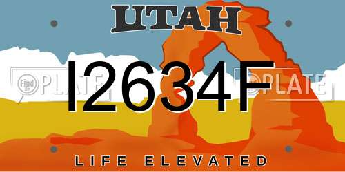 I2634F Utah License Plate