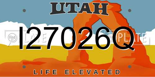 I27026Q Utah License Plate
