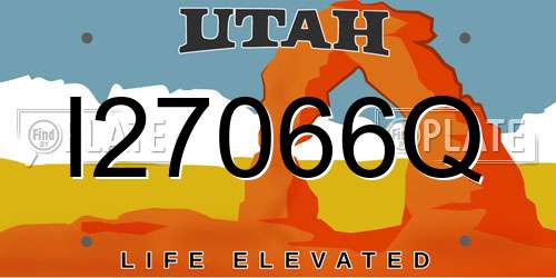 I27066Q Utah License Plate