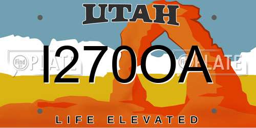 I270OA Utah License Plate