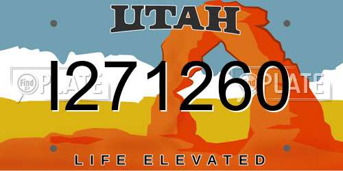 I271260 Utah License Plate