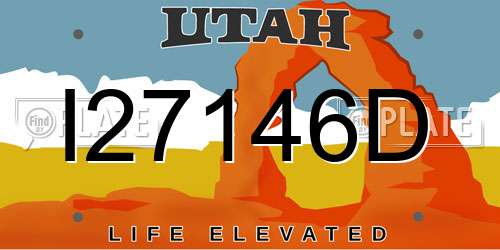I27146D Utah License Plate