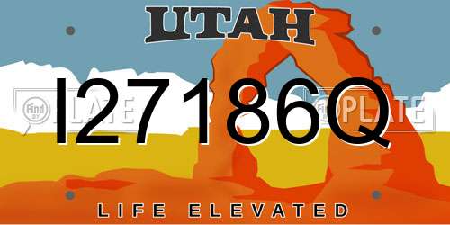 I27186Q Utah License Plate
