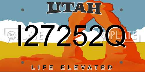 I27252Q Utah License Plate