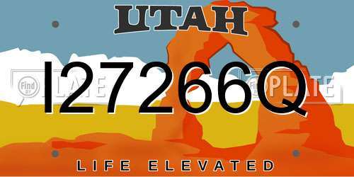 I27266Q Utah License Plate
