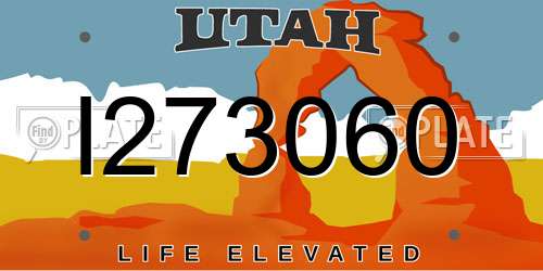 I273060 Utah License Plate