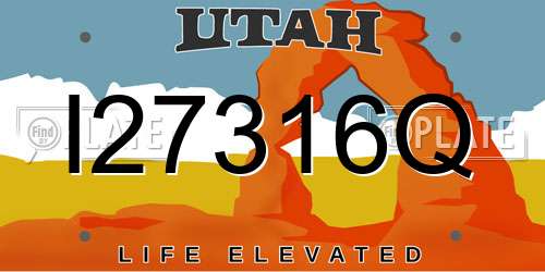 I27316Q Utah License Plate