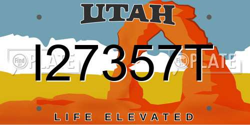 I27357T Utah License Plate