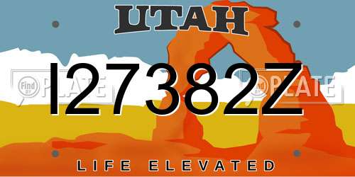 I27382Z Utah License Plate