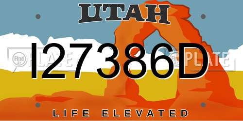 I27386D Utah License Plate
