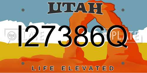 I27386Q Utah License Plate