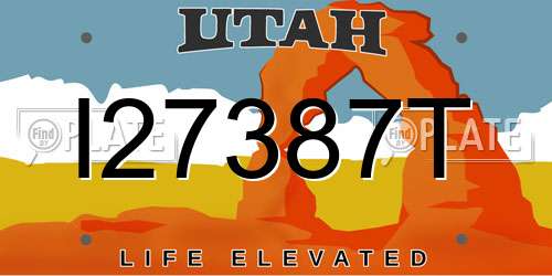I27387T Utah License Plate