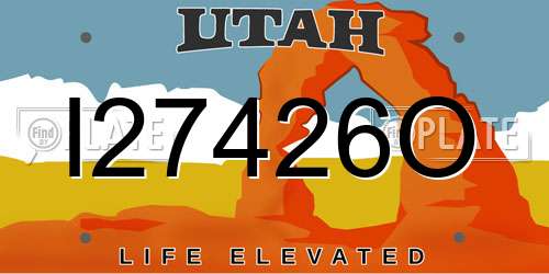 I27426O Utah License Plate