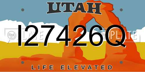 I27426Q Utah License Plate