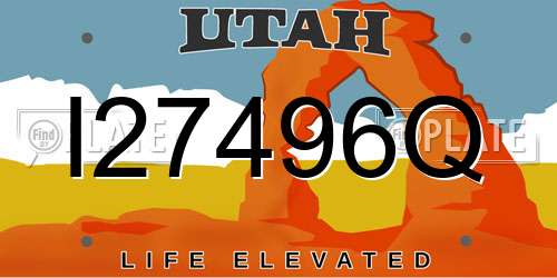 I27496Q Utah License Plate