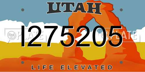 I275205 Utah License Plate